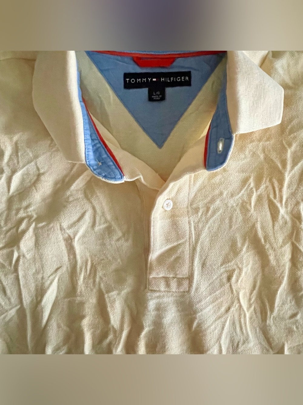NWOT Tommy Hilfiger Yellow Pique Polo Shirt Men’s Size Large - Picture 6 of 9